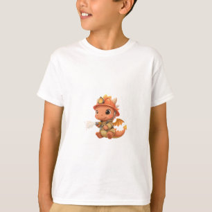 Cute Little Firefighter Dragon Kids T-Shirt