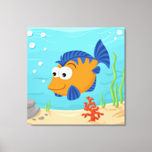Cute little fish canvas print