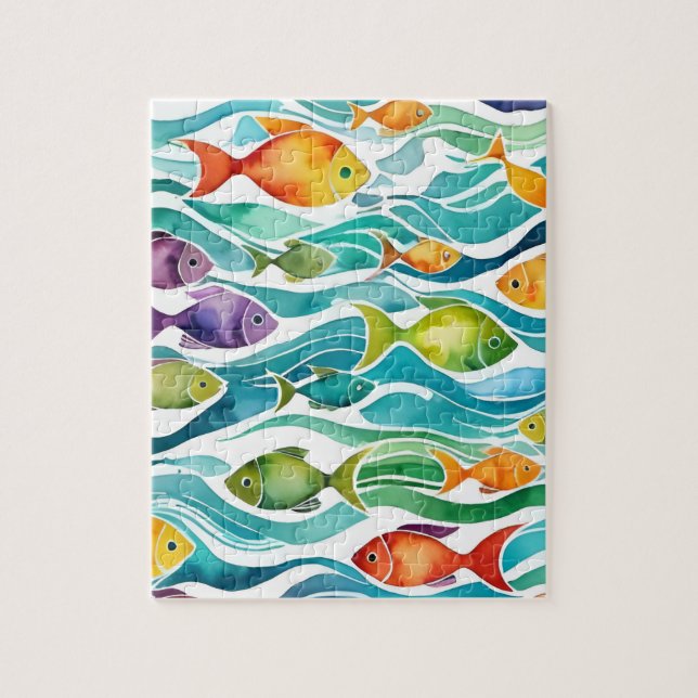 Cute little fishes puzzle.  jigsaw puzzle (Vertical)