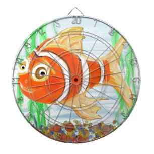Cute Little Fishie Swimming In A Pool Dartboard