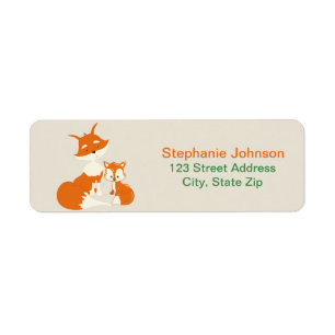 Cute little fox and Mom Return Address Labels