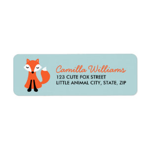 Cute little fox custom return address labels