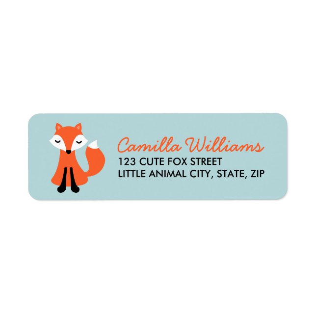 Cute little fox custom return address labels (Front)