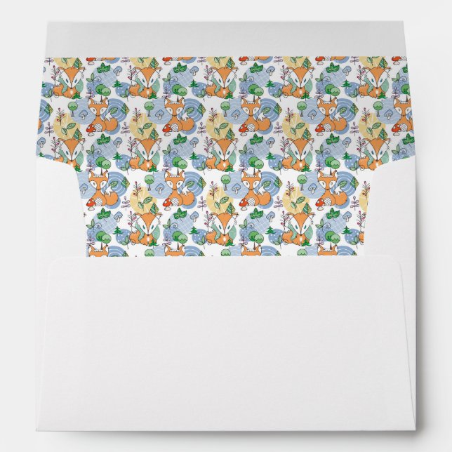 Cute Little Fox Pattern Envelope (Back (Bottom))