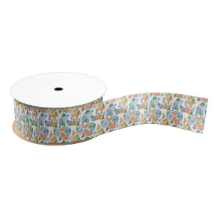 Cute Little Fox Pattern Grosgrain Ribbon