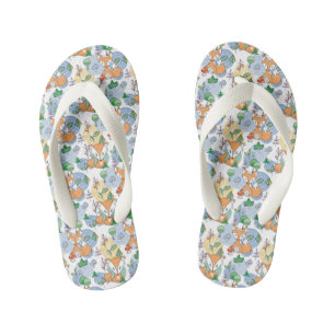 Cute Little Fox Pattern Kid's Flip Flops