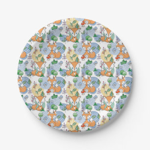 Cute Little Fox Pattern Paper Plate