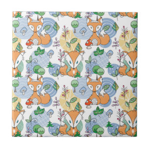 Cute Little Fox Pattern Tile