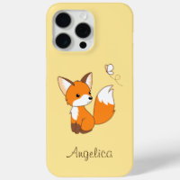 Cute Little Fox Watching Butterfly