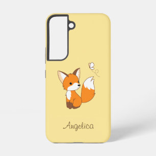 Cute Little Fox Watching Butterfly Samsung Galaxy Case