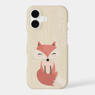 Cute Little Fox Woodland Animal Woodgrain