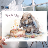 Cute Little French Lop Bunny Rabbit - birthday