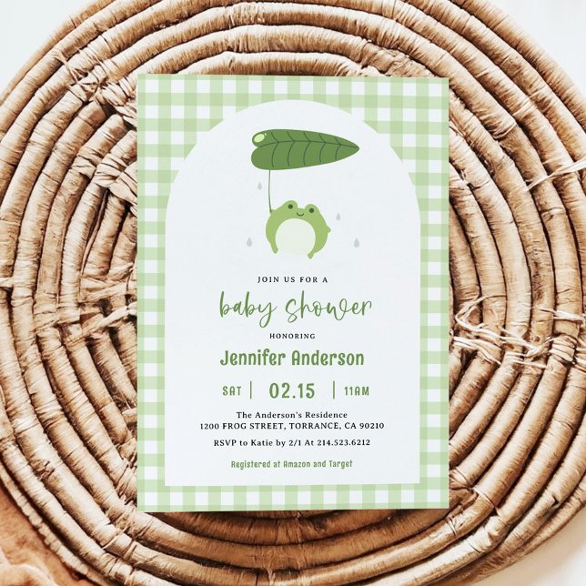 Cute Little Frog Baby shower Invitation (Créateur téléchargé)