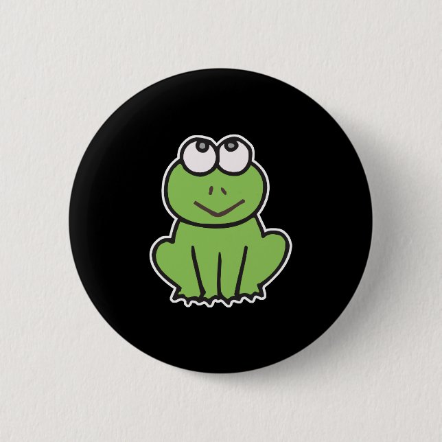 cute little froggy frog 2 inch round button (Front)