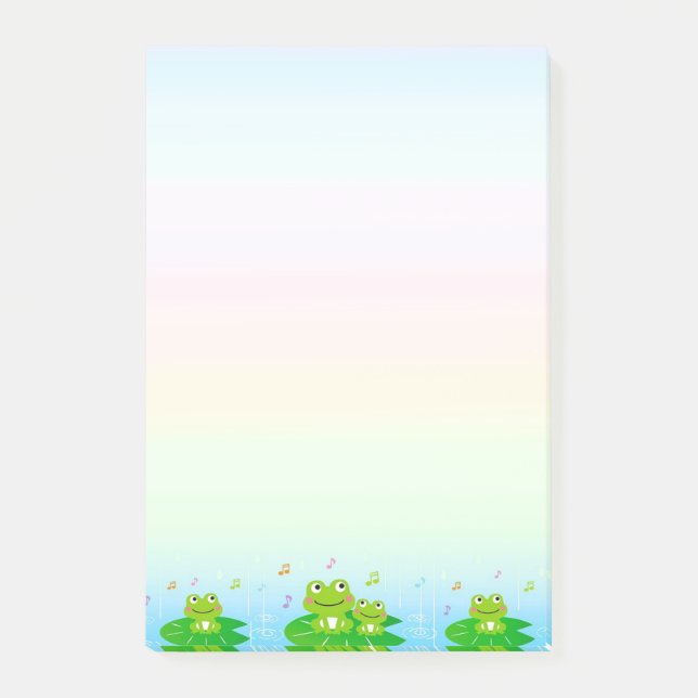 Cute Little Frogs on Pastel Colours Post-it Notes (Front)