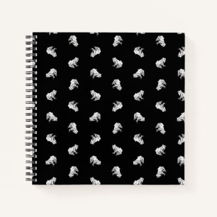 Cute Little Frogs Pattern Frog Art Design Black Notebook