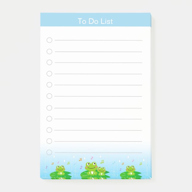 Cute Little Frogs To Do List Post-it Notes (Front)