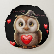 Cute little Funny Owl with love Hearts