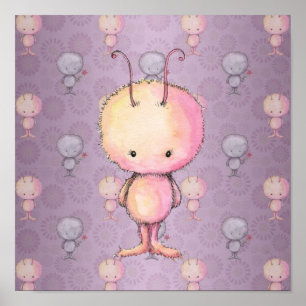 Cute Little Furry Monster Poster