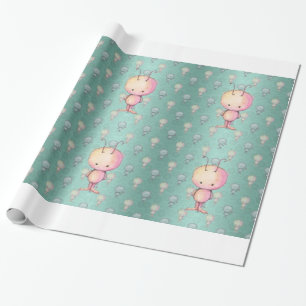 Cute Little Fuzzy Monsters Wrapping Paper