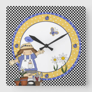 Cute Little Gardener Wall Clock