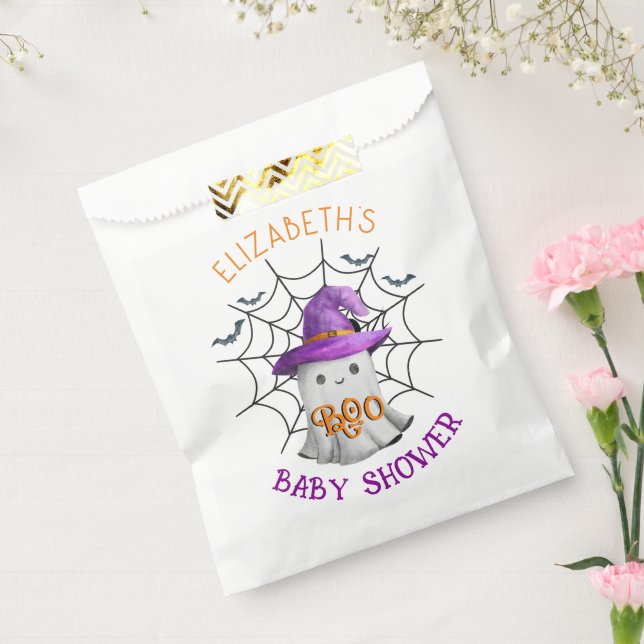 Cute little ghost and spiderweb BOO baby shower Favour Bag (Sealed)