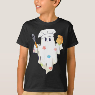 Cute Little Ghost Chef Funny Lunch Lady Cafeteria T-Shirt