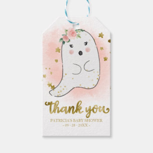Cute Little Ghost Halloween Baby Shower Thank Favo Gift Tags