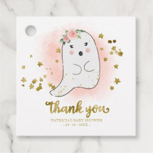 Cute Little Ghost Halloween Baby Shower Thank Favour Tags