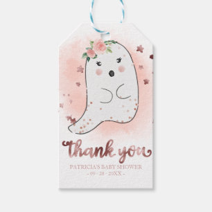 Cute Little Ghost Halloween Baby Shower Thank Gift Tags