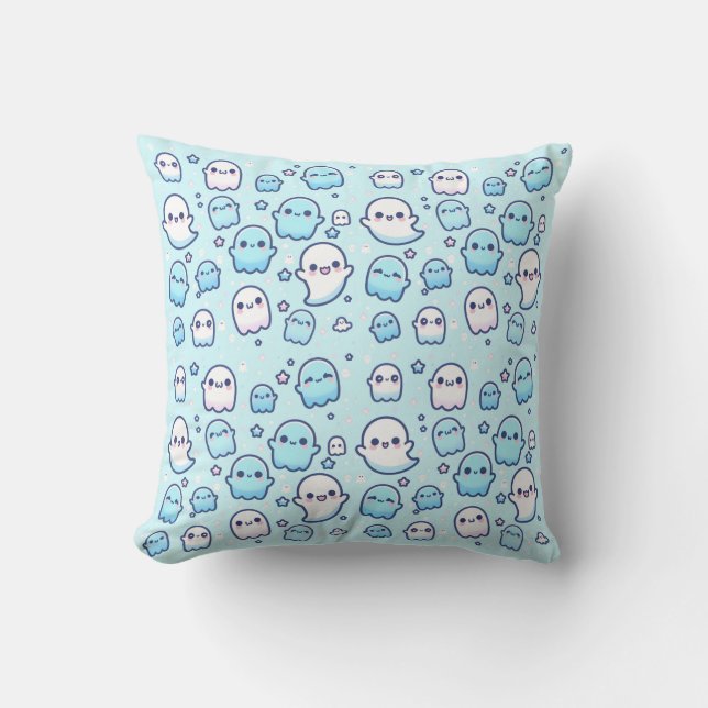 Cute Little Ghosts Pattern Minimal  Throw Pillow (Front)