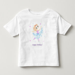Cute little ginger girl ballerina toddler t-shirt