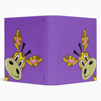 Cute Little Giraffe Purple Binder