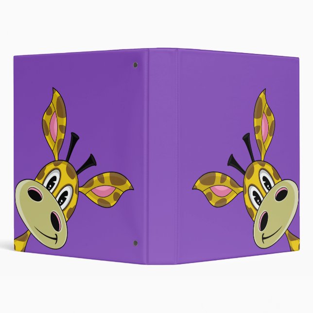 Cute Little Giraffe Purple Binder (Background)