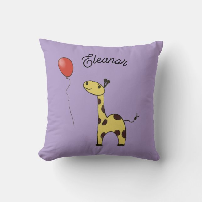 Cute little giraffe throw pillow (Front)