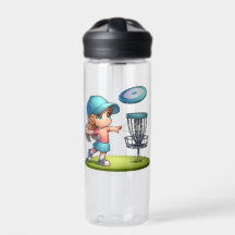 Cute Little Girl Disc Golf Cartoon Personalized