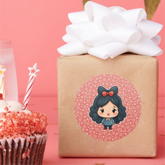 Cute little girl sticker (Party)