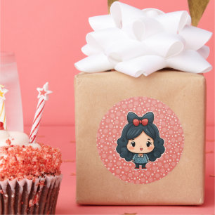 Cute little girl sticker
