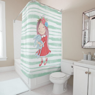 Cute Little Girl Stuffed Bunny Toy Animal Kids