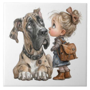 Cute little girl tile