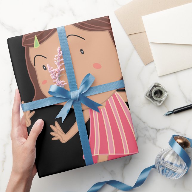 Cute Little Girl Wrapping Paper (Creator Uploaded)