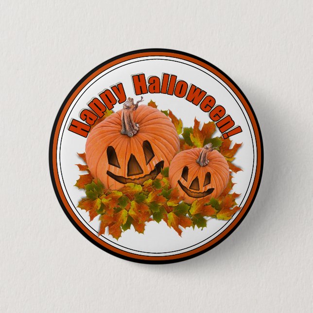 Cute Little Halloween Jack-o-Lanterns 2 Inch Round Button (Front)
