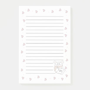 Cute Little Hamster Hearts Monogram Post-it Notes