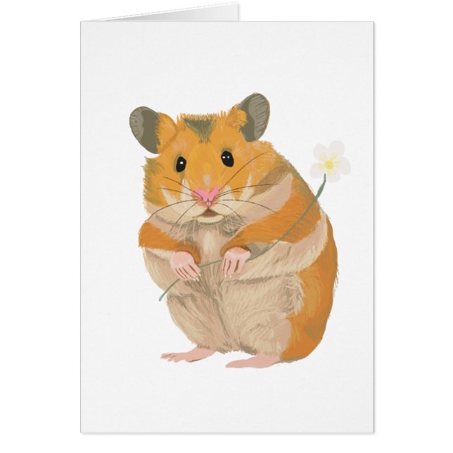 Cute little Hamster holding a flower (Front)