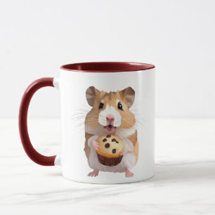 Cute Little Hamster Holding A Muffin Mug