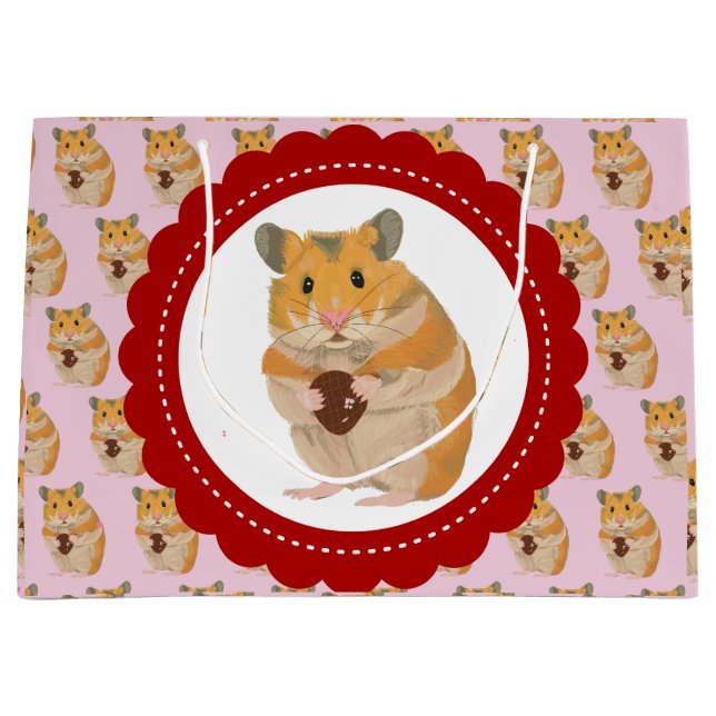 Cute little Hamster holding an Easter Egg Large Gi Gift Bag (Front)