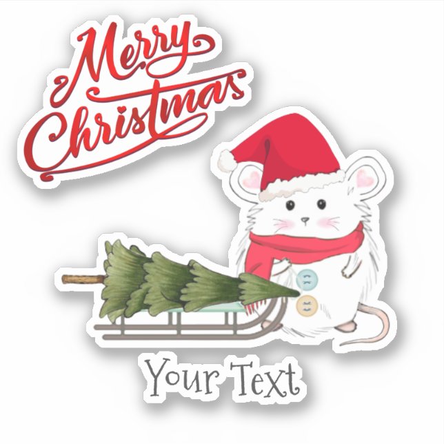 Cute Little Hamster Merry Christmas (Front)
