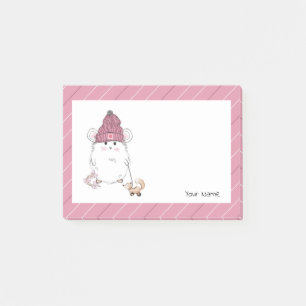 Cute Little Hamster Pink Custom Post-it Notes