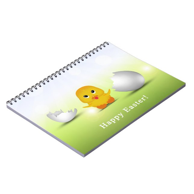 Cute Little Happy Easter Baby Chick Notebook (Left Side)