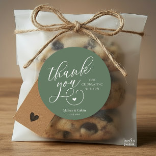 Cute Little Heart Wedding Gifts Thank You Classic Round Sticker